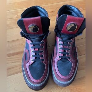 Versace Cillection Red&Black High-Top Men's Shoes, size 9 US, fits like 9.5 US